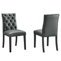 Duchess Vinyl Dining Chair Set of 2 - Gray