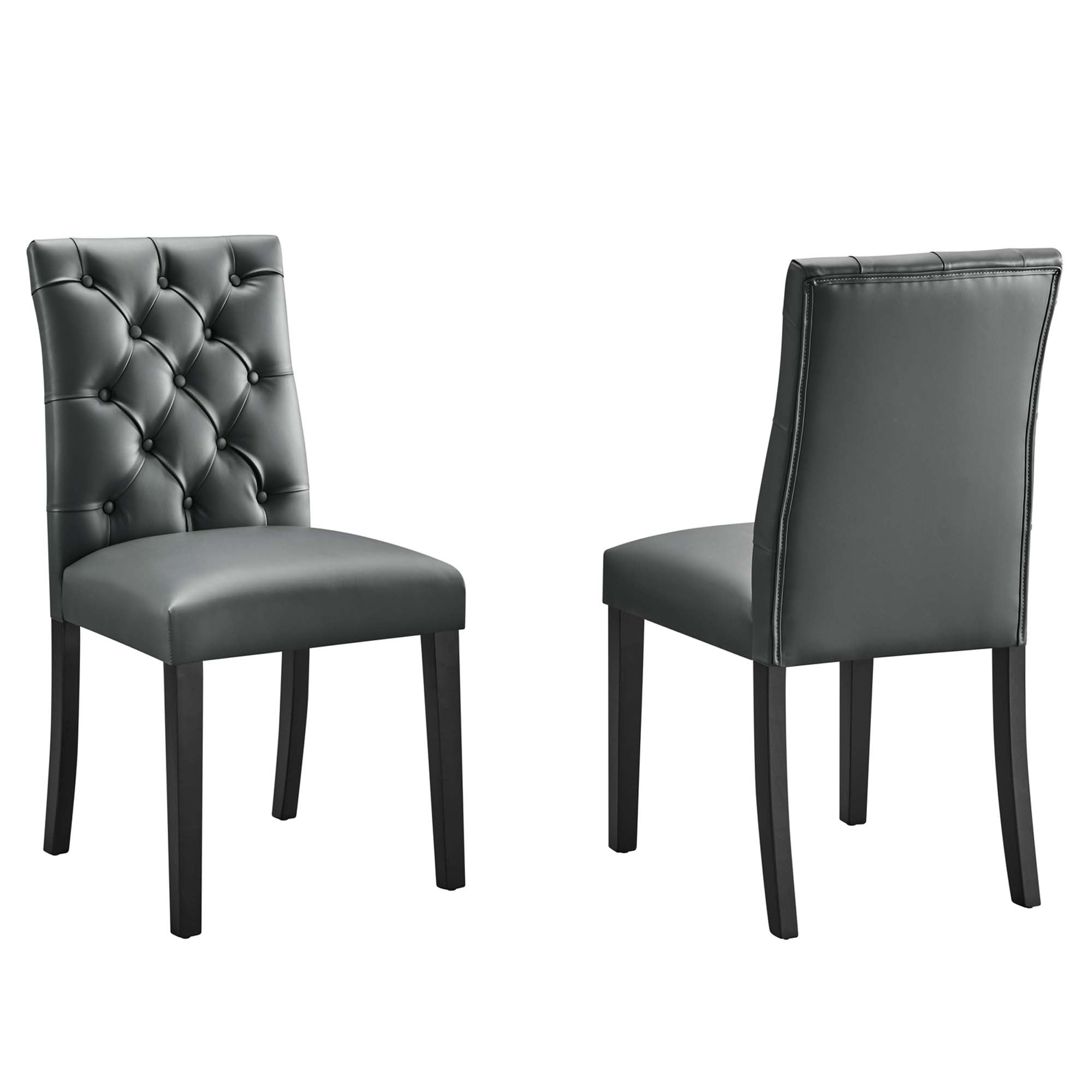 Duchess Vinyl Dining Chair Set of 2 - Gray