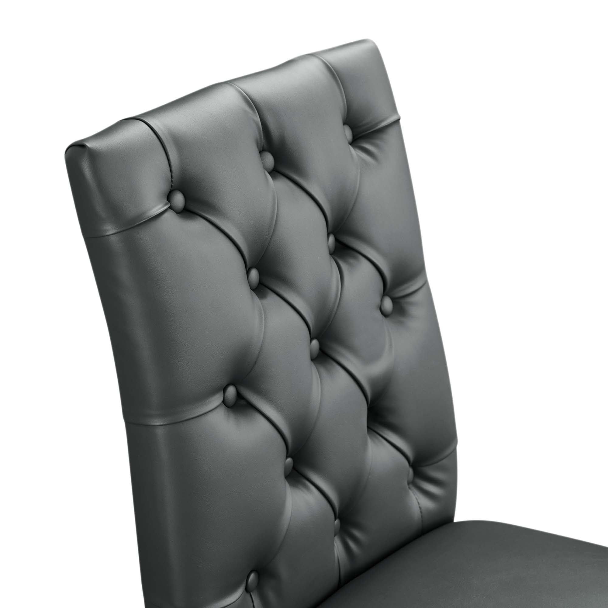 Duchess Vinyl Dining Chair Set of 2 - Gray