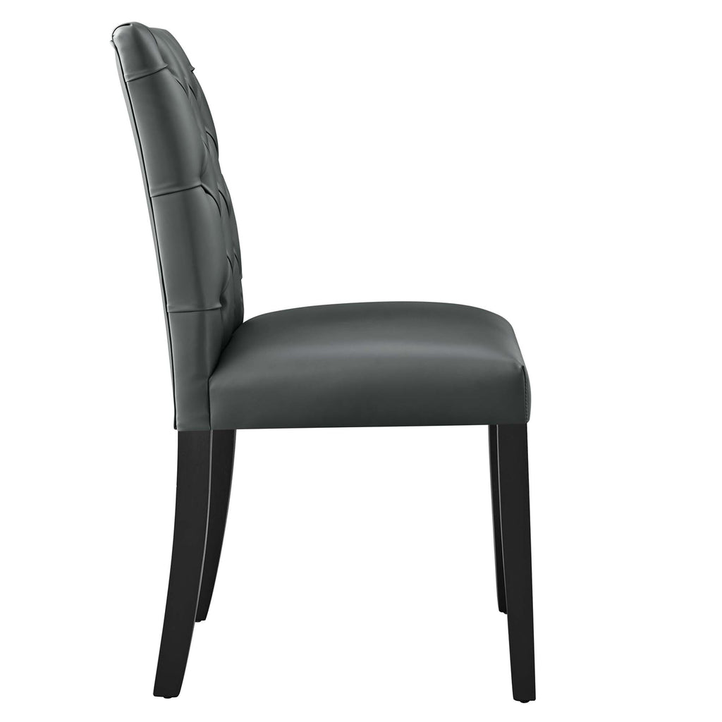 Duchess Vinyl Dining Chair Set of 2 - Gray