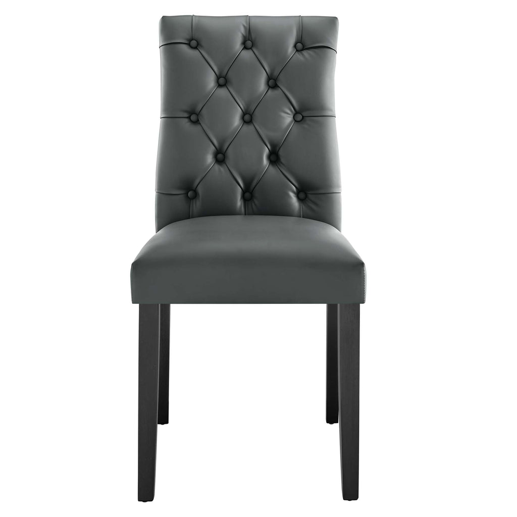 Duchess Vinyl Dining Chair Set of 2 - Gray