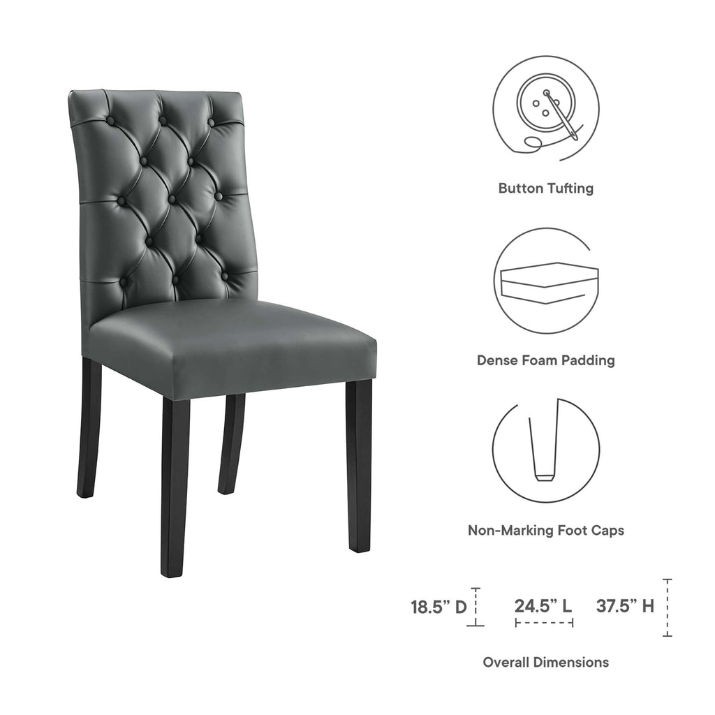Duchess Vinyl Dining Chair Set of 2 - Gray