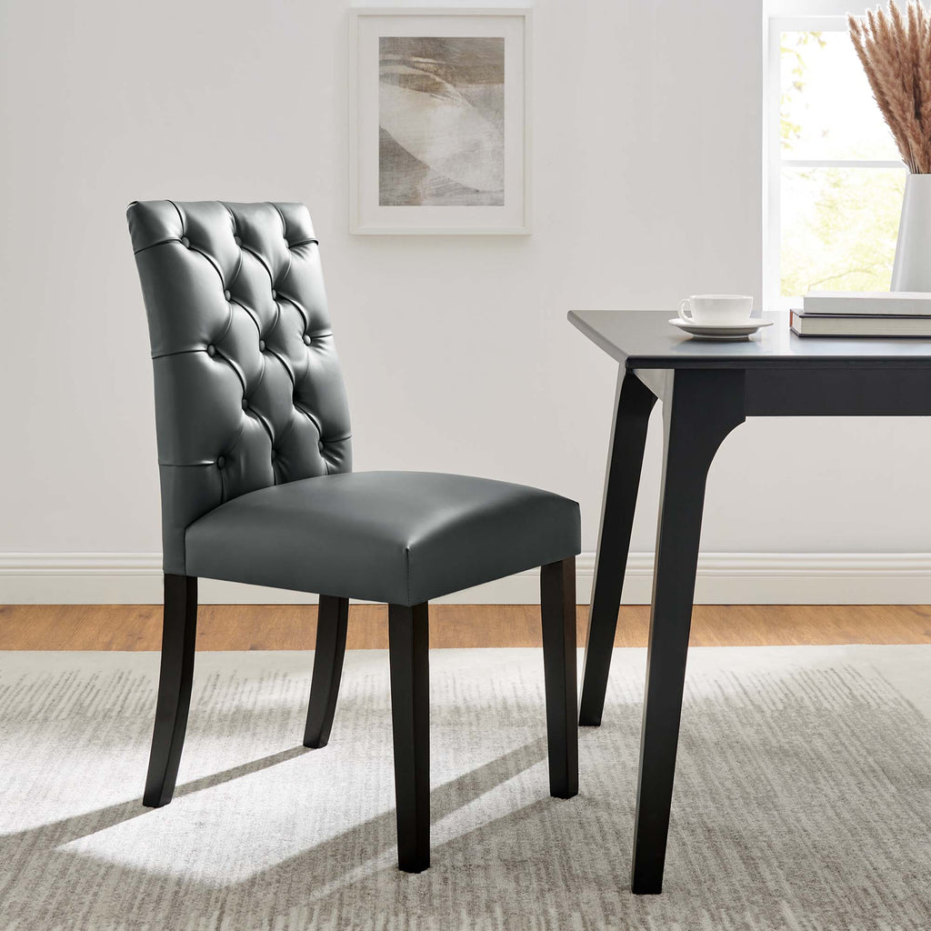 Duchess Vinyl Dining Chair Set of 2 - Gray