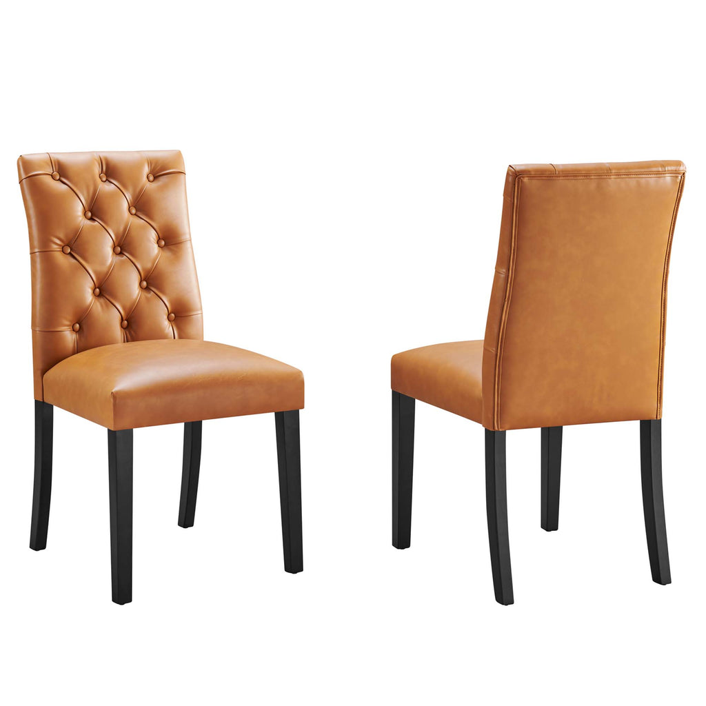 Duchess Vinyl Dining Chair Set of 2 - Tan