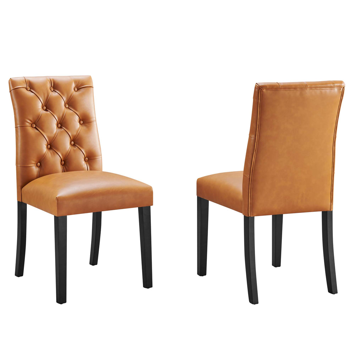 Duchess Vinyl Dining Chair Set of 2 - Tan