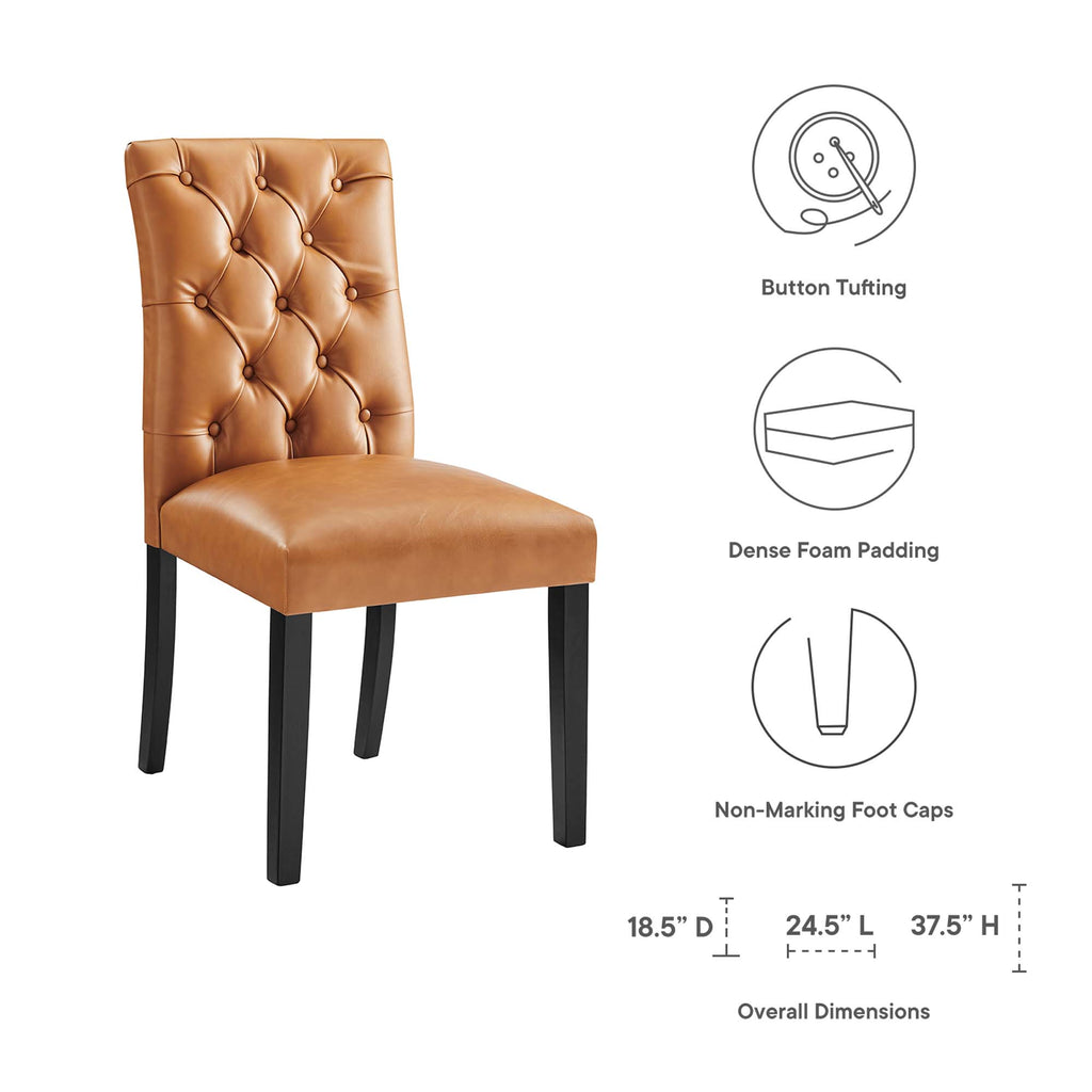 Duchess Vinyl Dining Chair Set of 2 - Tan