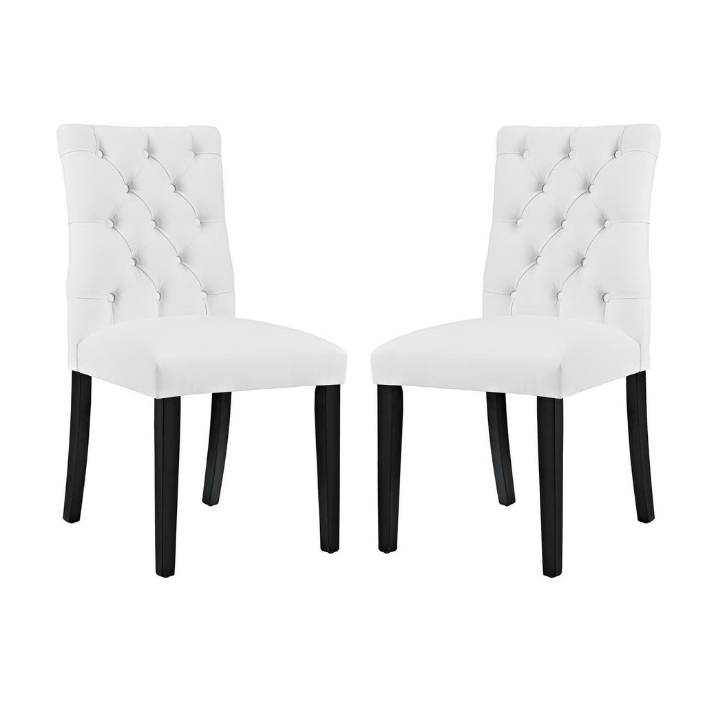 Duchess Vinyl Dining Chair Set of 2 - White