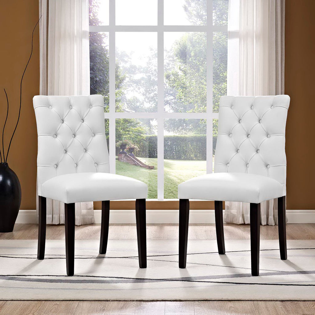Duchess Vinyl Dining Chair Set of 2 - White