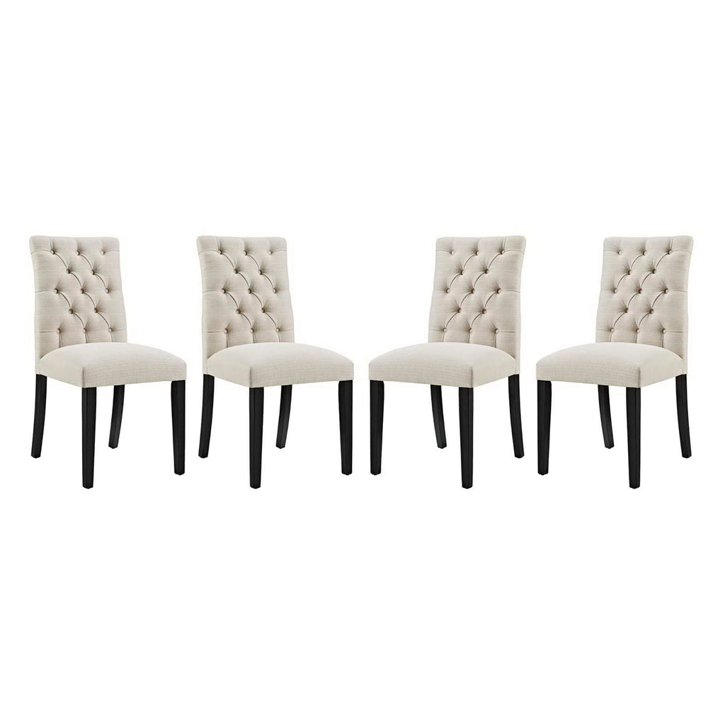 Duchess Fabric Dining Chair Set of 4 - Beige
