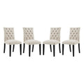 Duchess Fabric Dining Chair Set of 4 - Beige