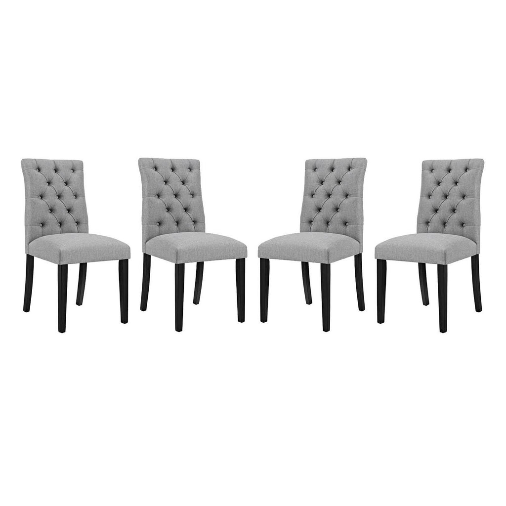 Duchess Fabric Dining Chair Set of 4 - Light Gray