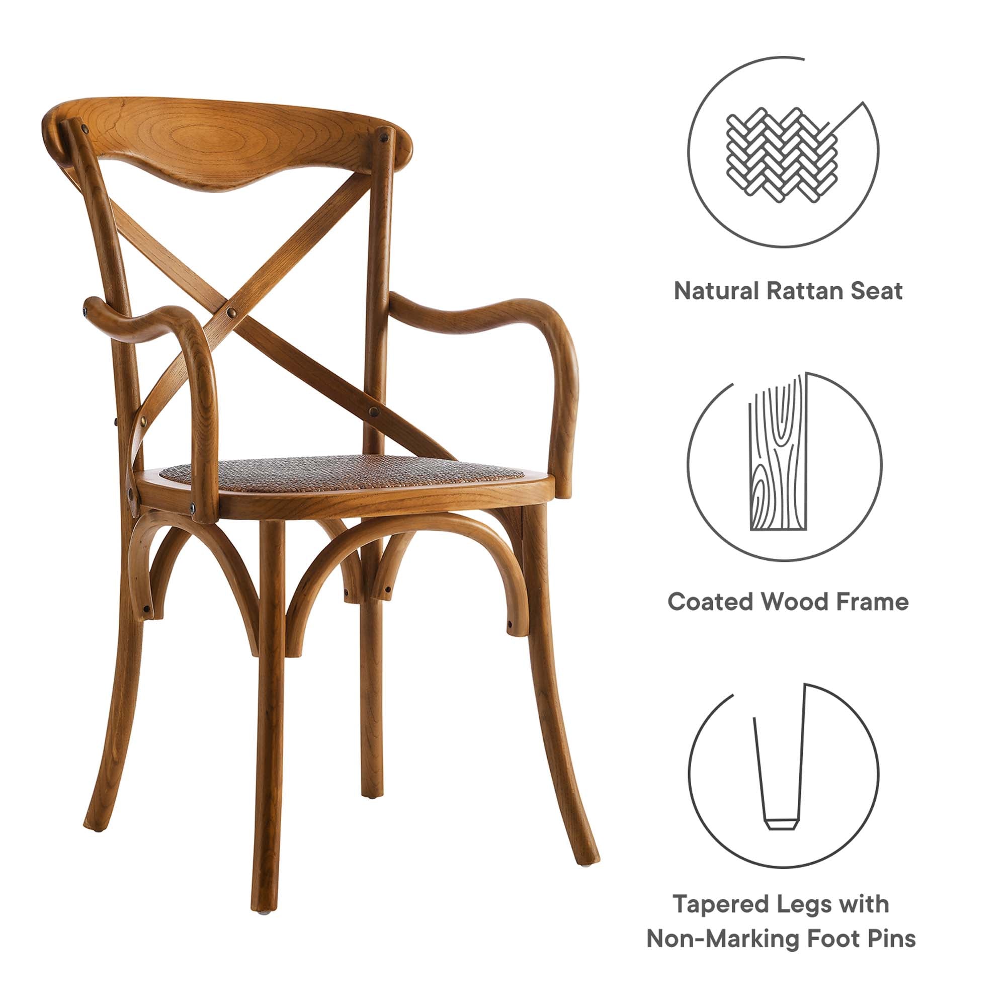 Gear Dining Armchair Set of 4 - Walnut
