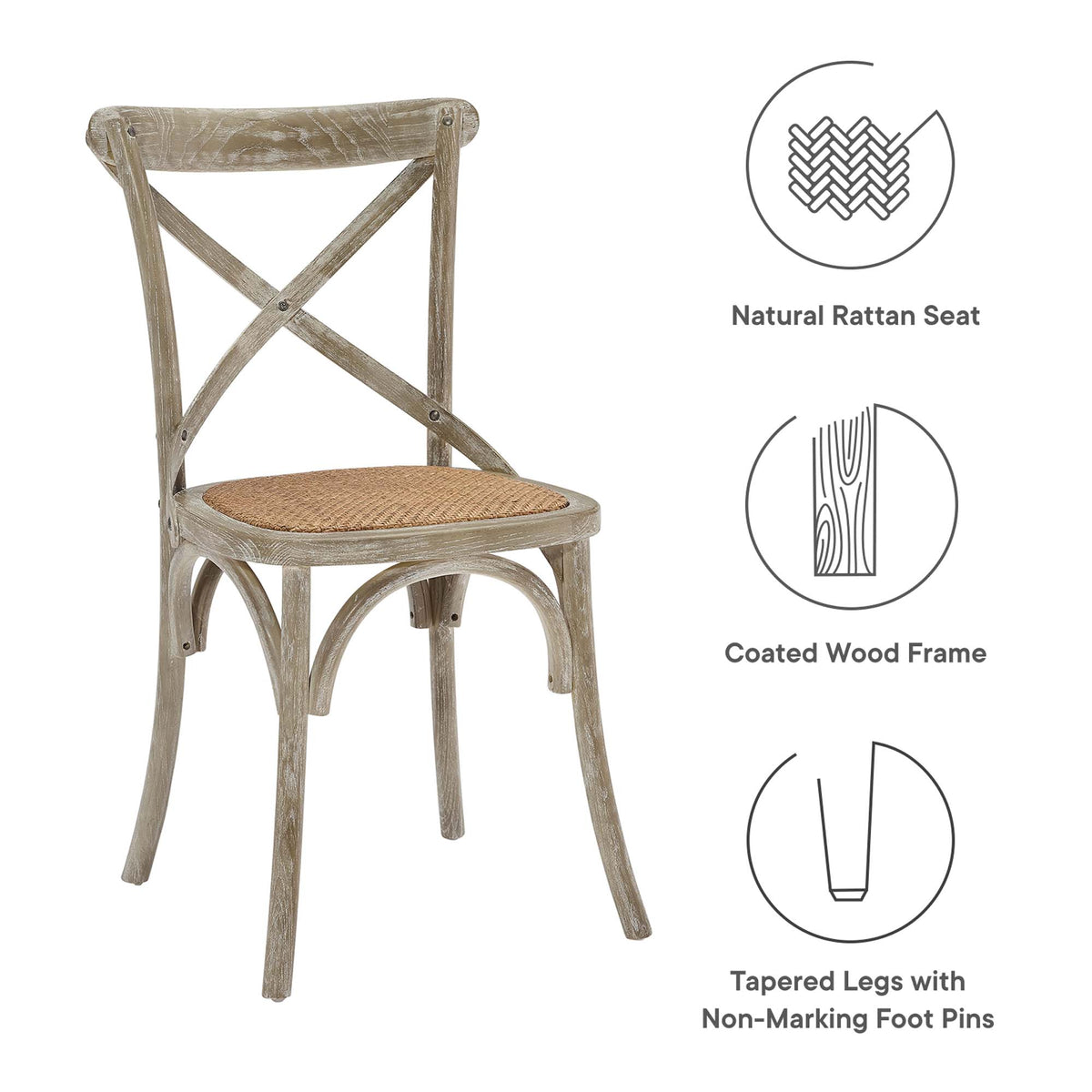 Gear Dining Side Chair Set of 2 - Gray