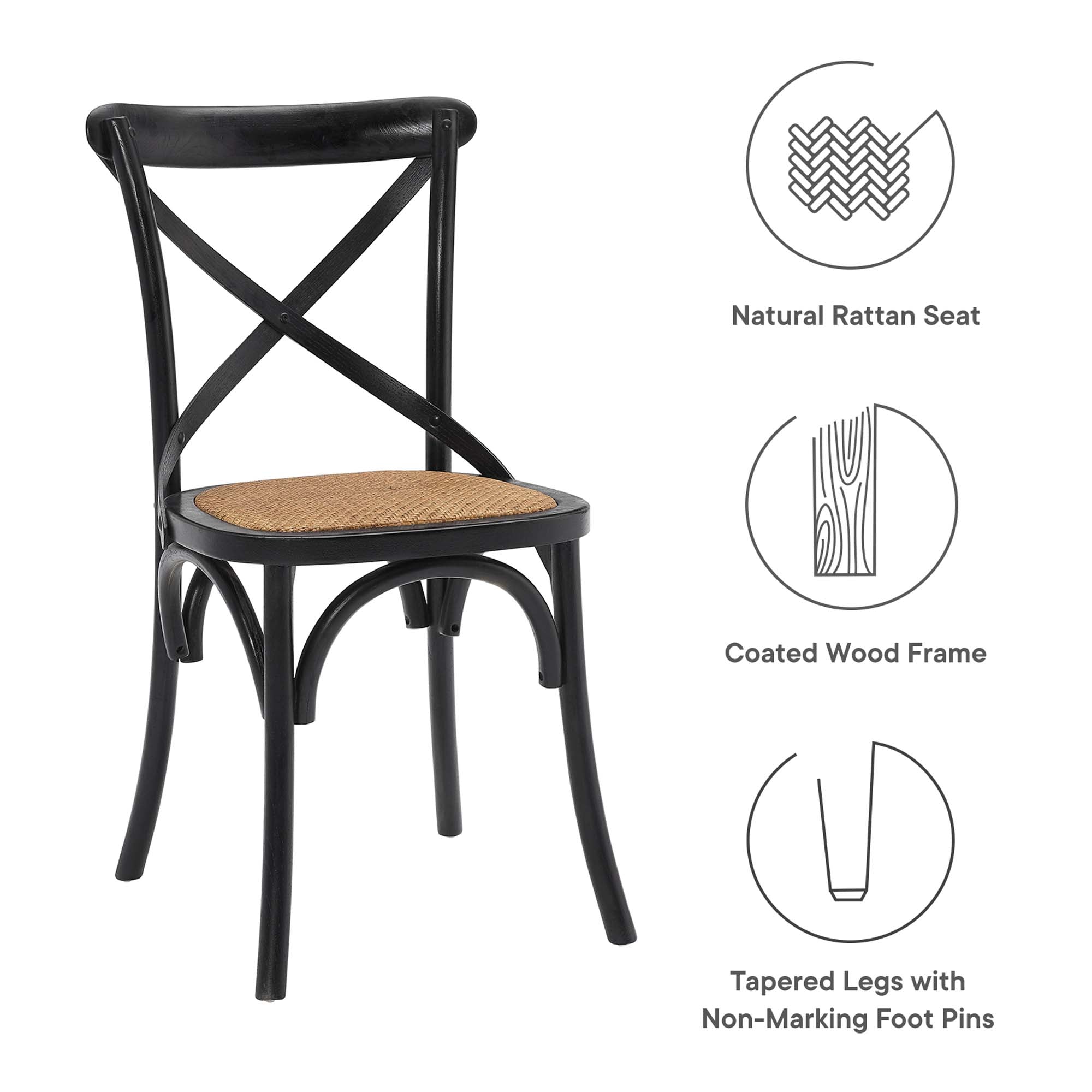 Gear Dining Side Chair Set of 4 - Black