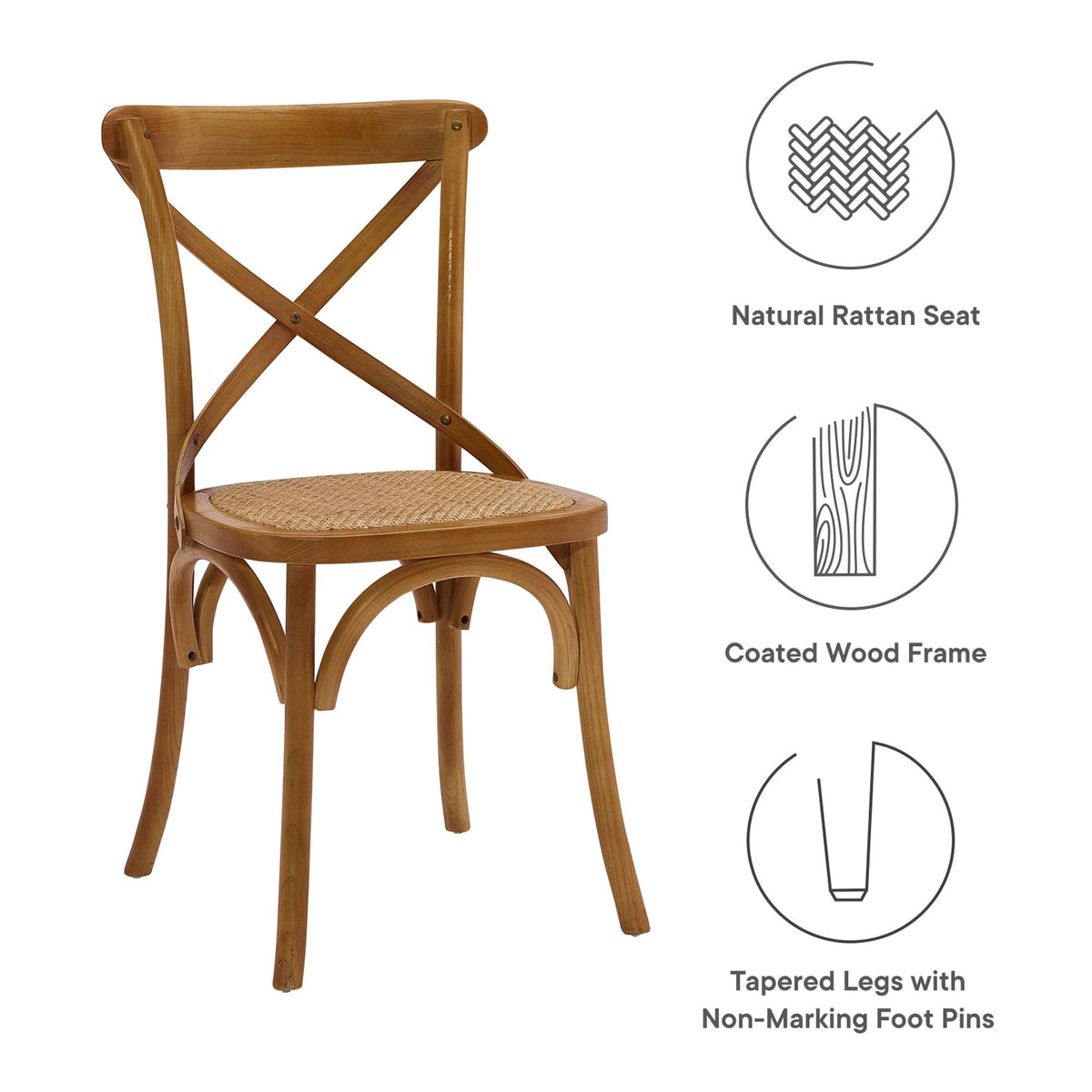Gear Dining Side Chair Set of 4 - Walnut