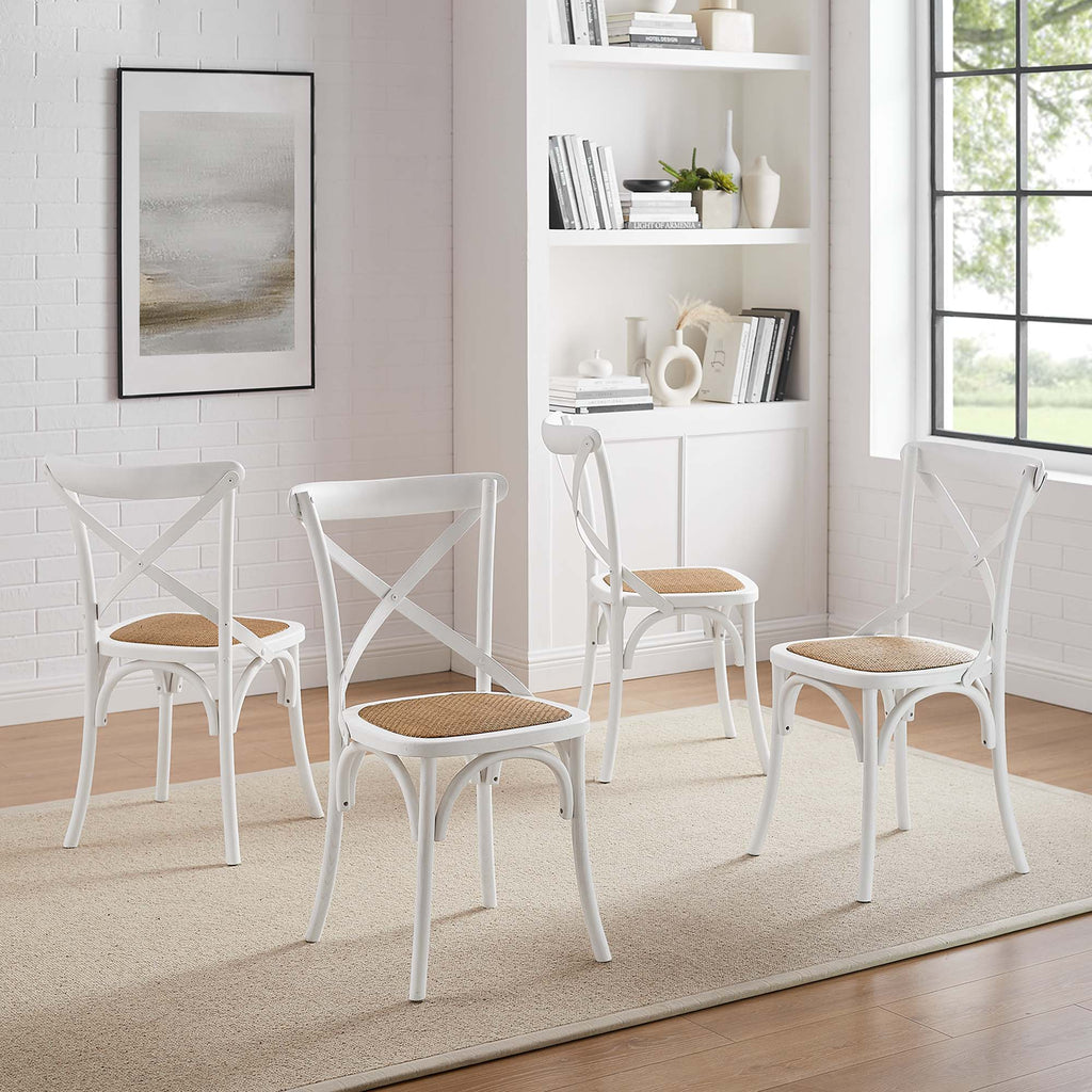 Gear Dining Side Chair Set of 4 - White