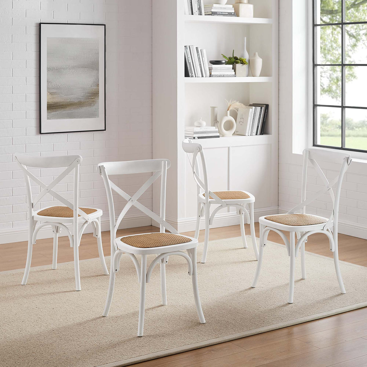 Gear Dining Side Chair Set of 4 - White