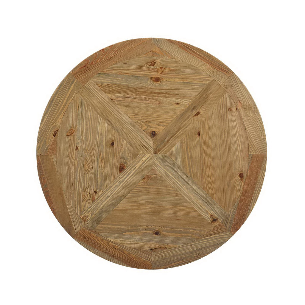 Column 47" Round Pine Wood Dining Table - Brown