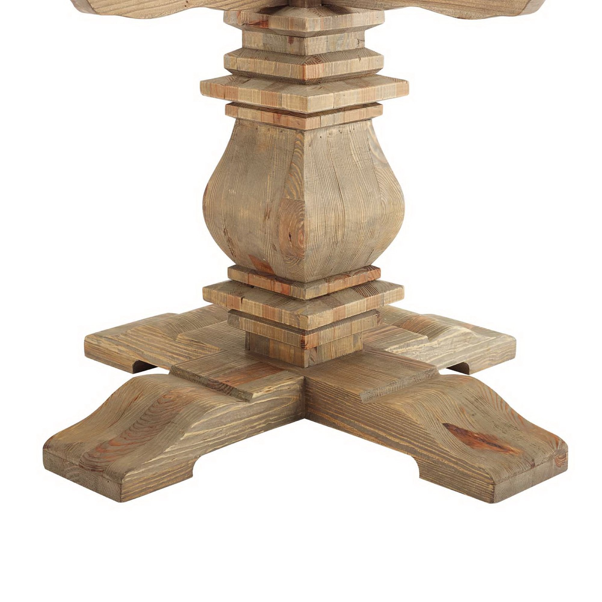 Column 47" Round Pine Wood Dining Table - Brown