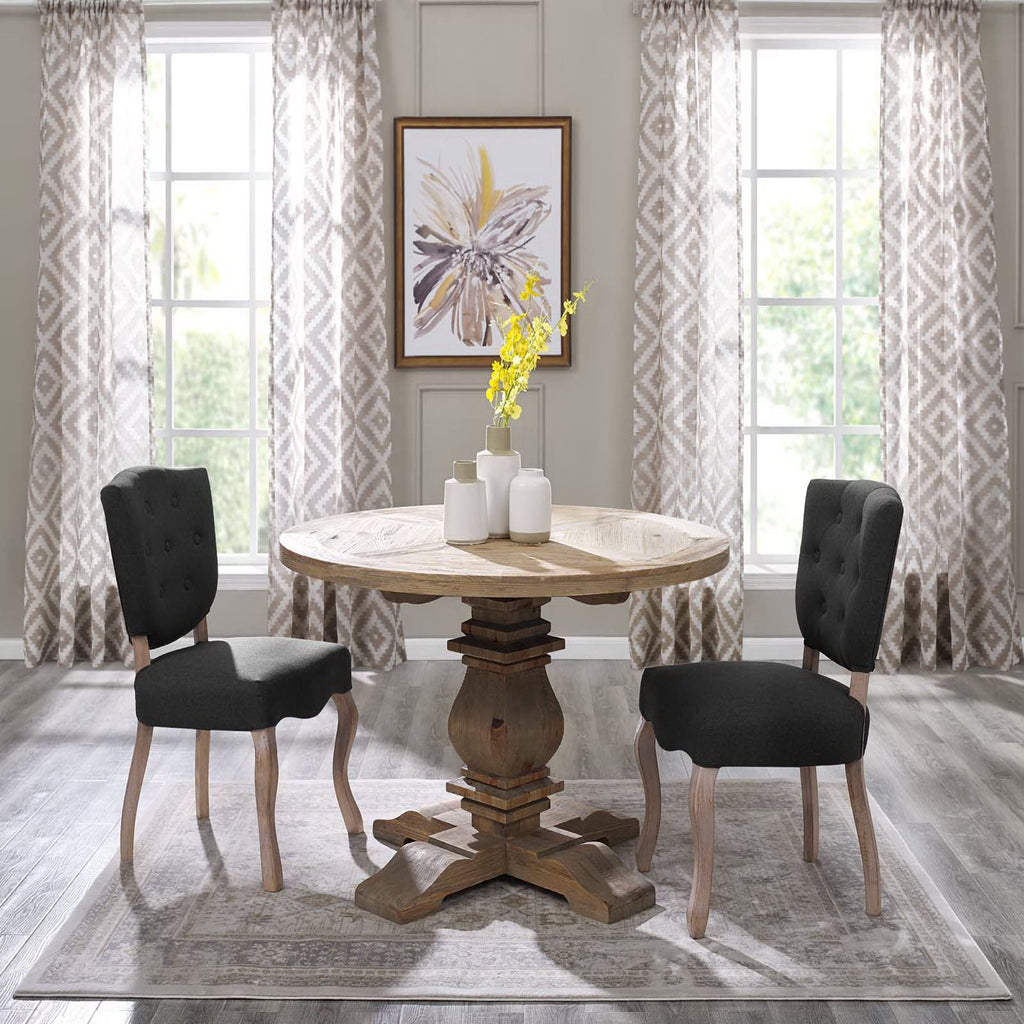 Column 47" Round Pine Wood Dining Table - Brown