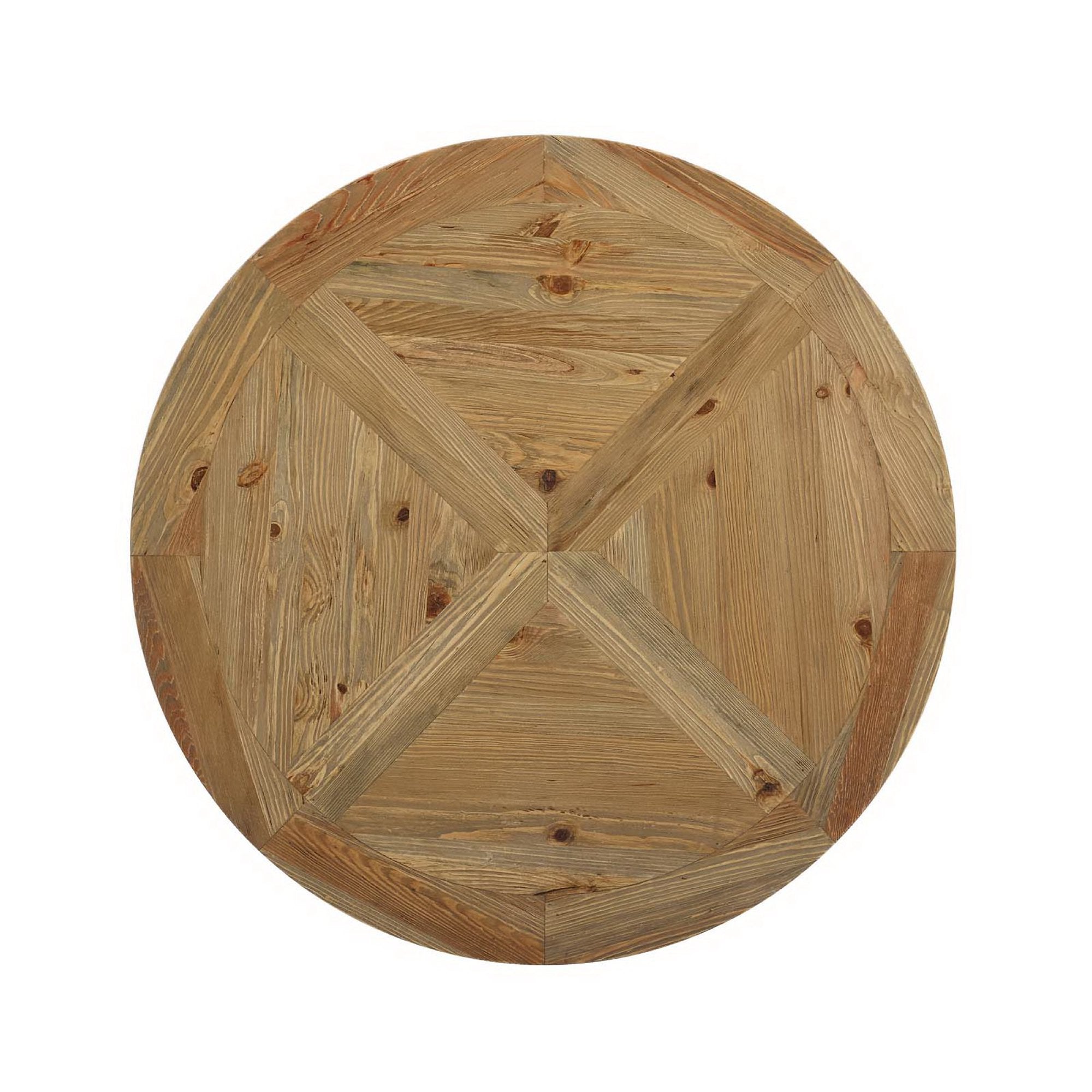Stitch 47" Round Pine Wood Dining Table - Brown