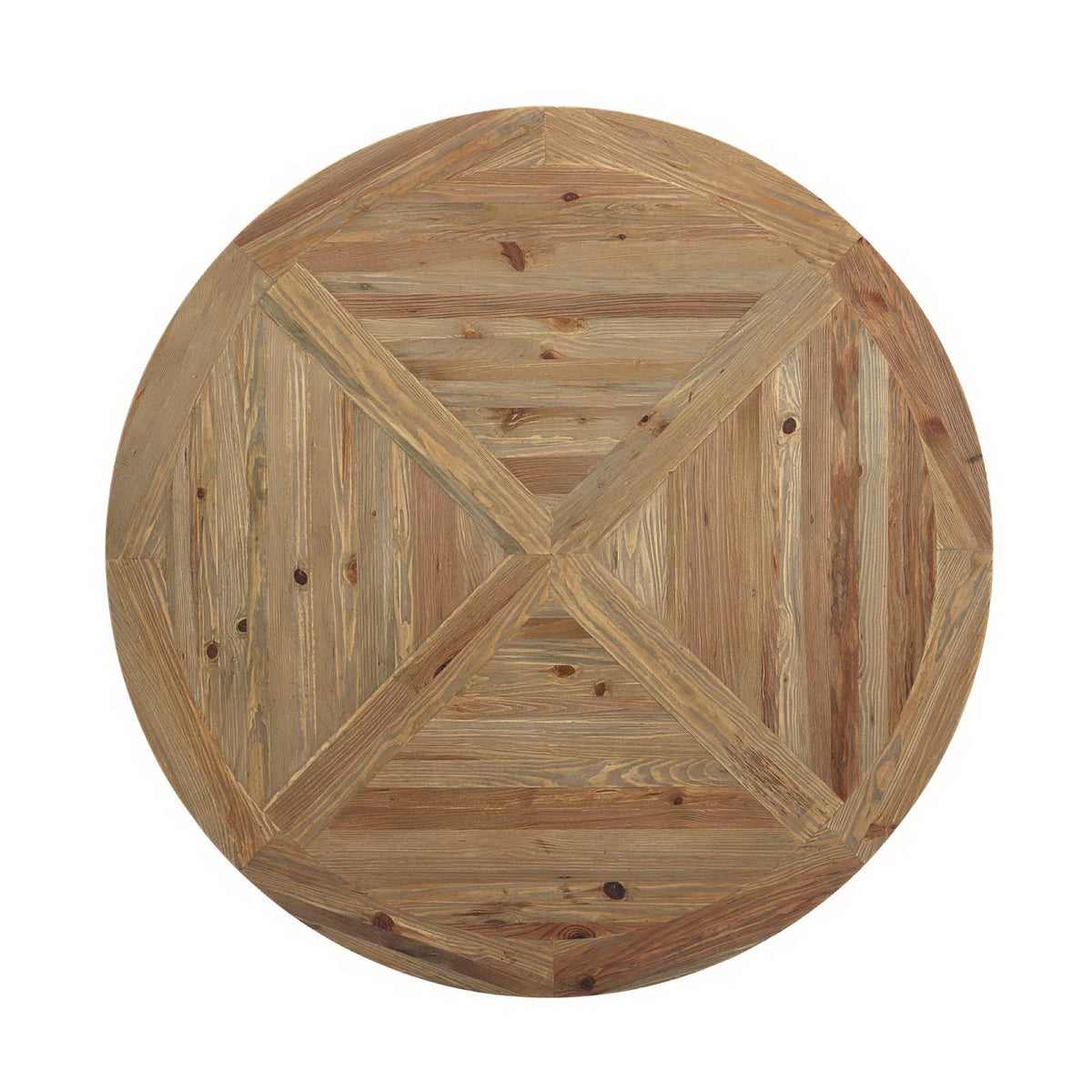 Stitch 59" Round Pine Wood Dining Table - Brown
