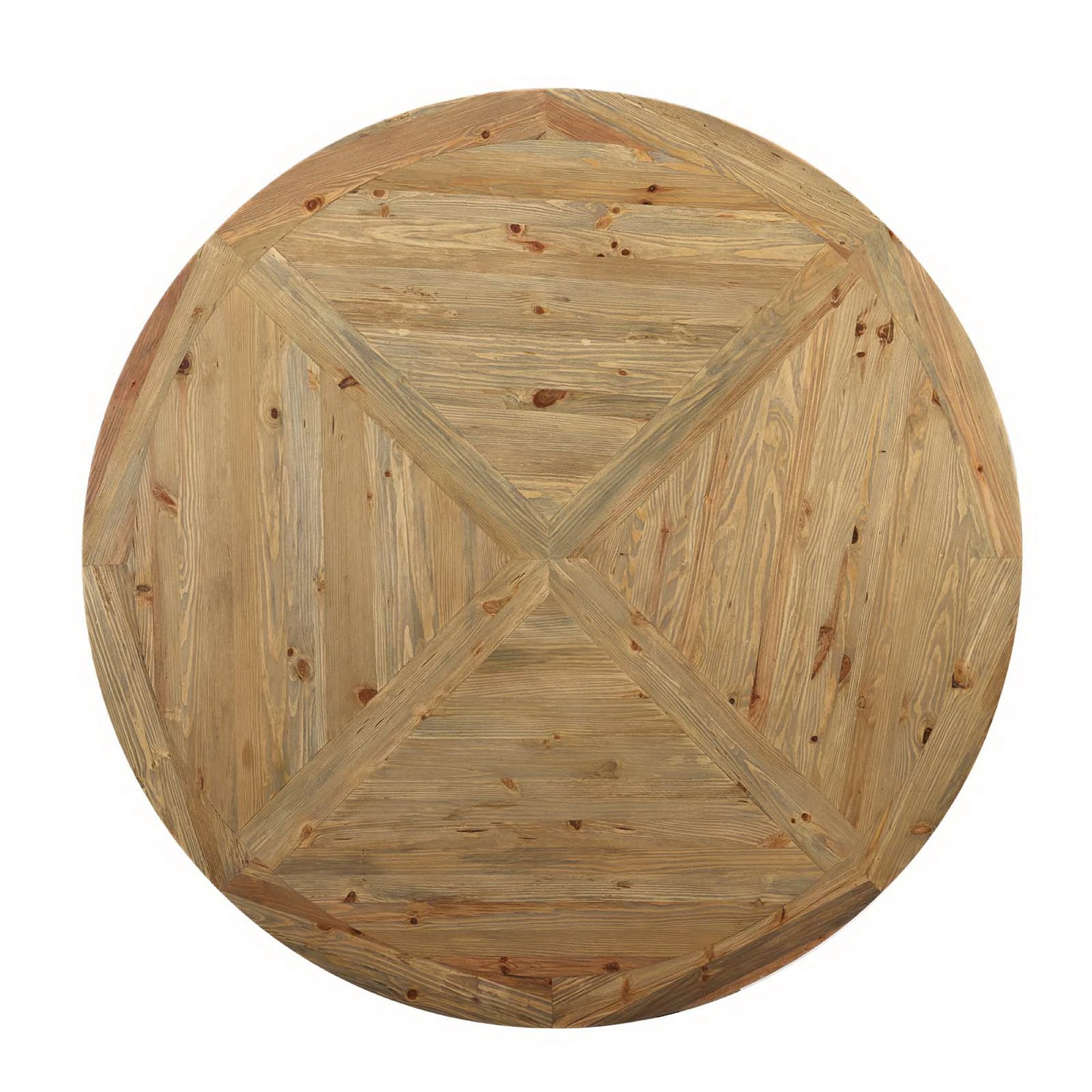 Column 71" Round Pine Wood Dining Table - Brown