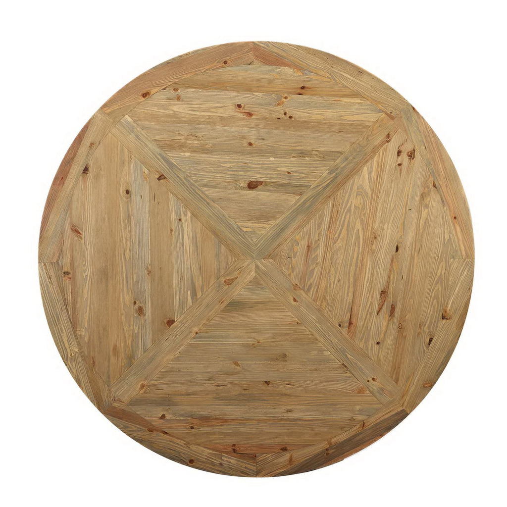 Stitch 71" Round Pine Wood Dining Table - Brown