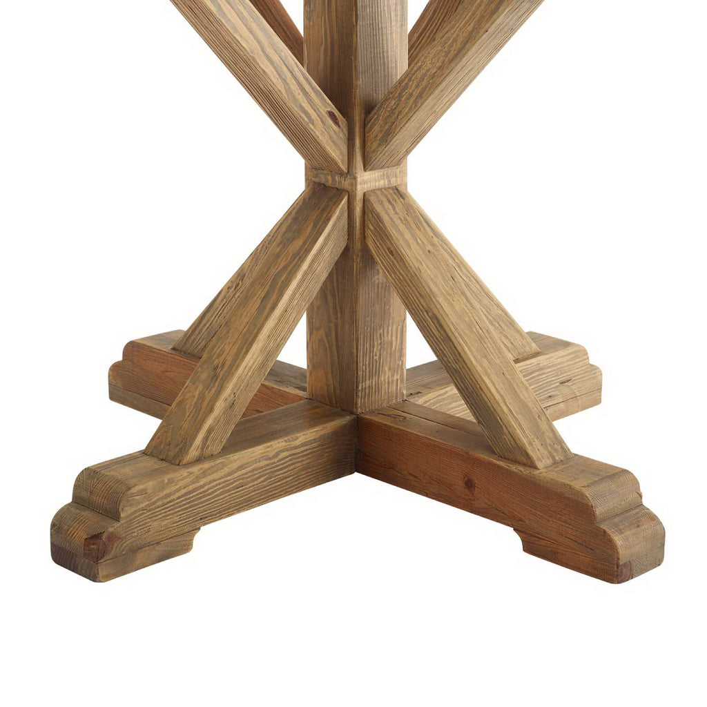 Stitch 71" Round Pine Wood Dining Table - Brown