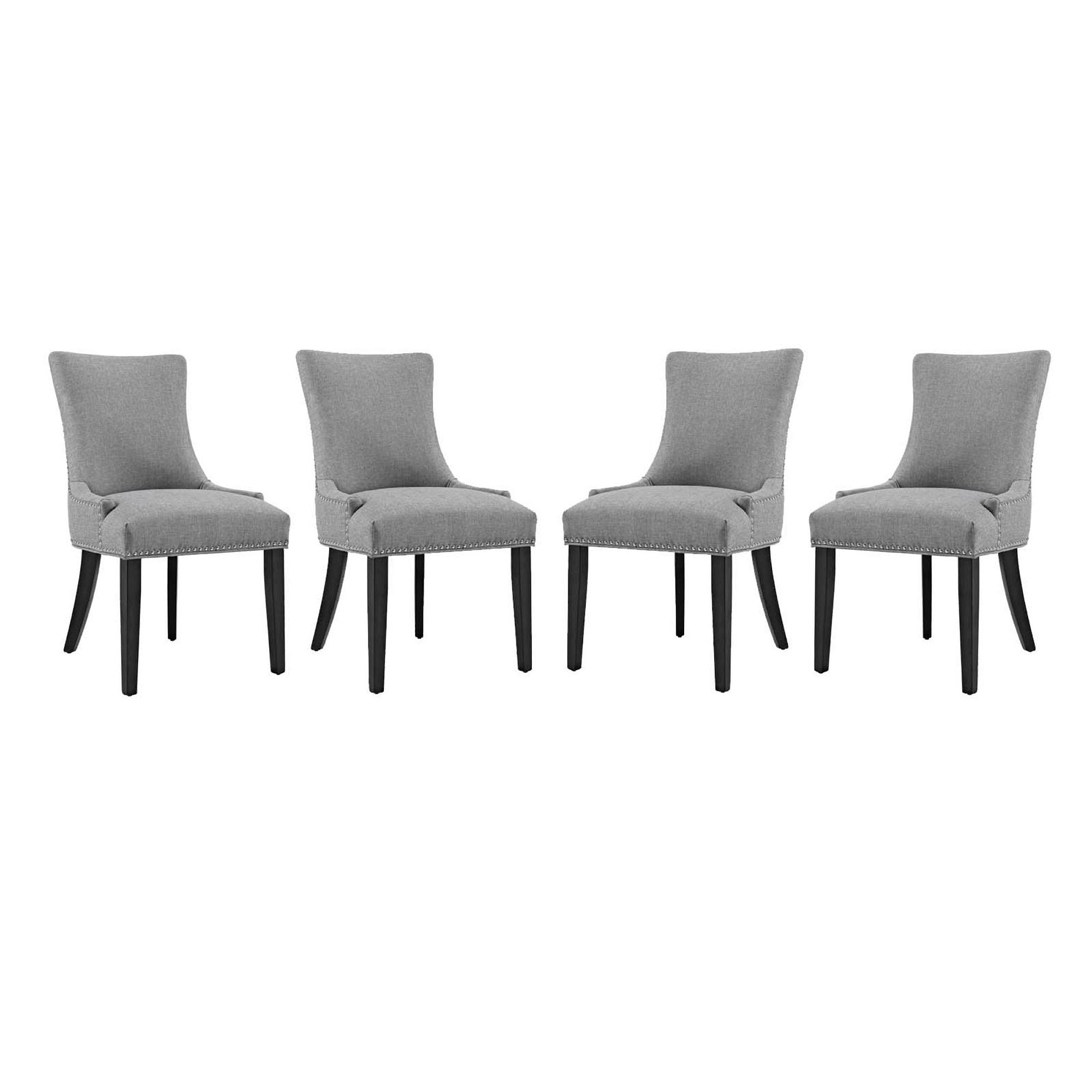 Marquis Fabric Dining Chair Set of 4 - Light Gray
