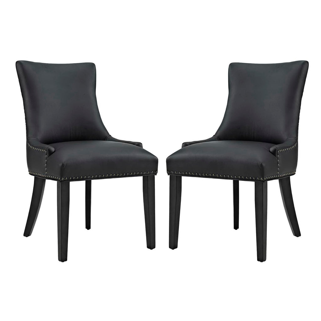 Marquis Faux Leather Dining Chair Set of 2 - Black