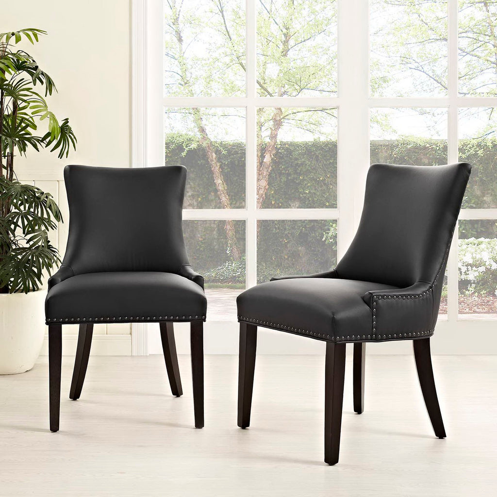 Marquis Faux Leather Dining Chair Set of 2 - Black