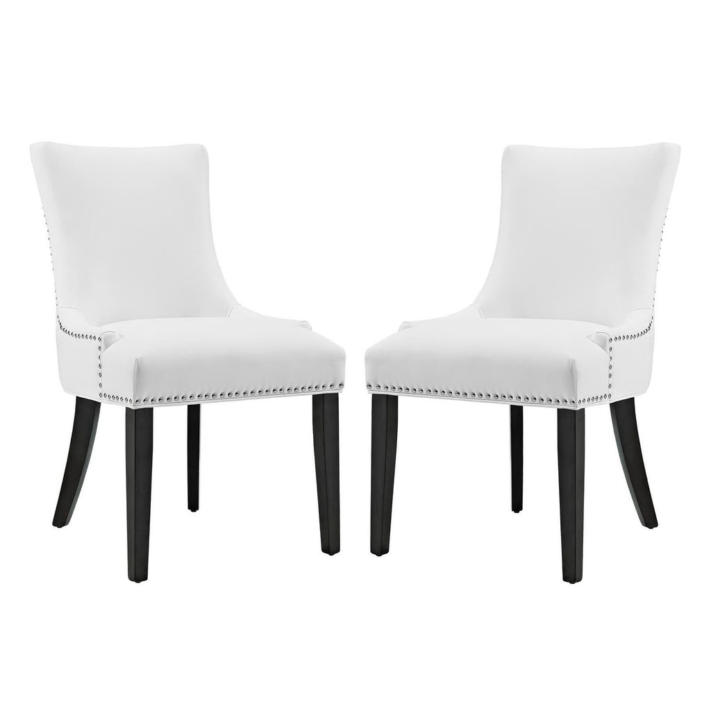 Marquis Faux Leather Dining Chair Set of 2 - White