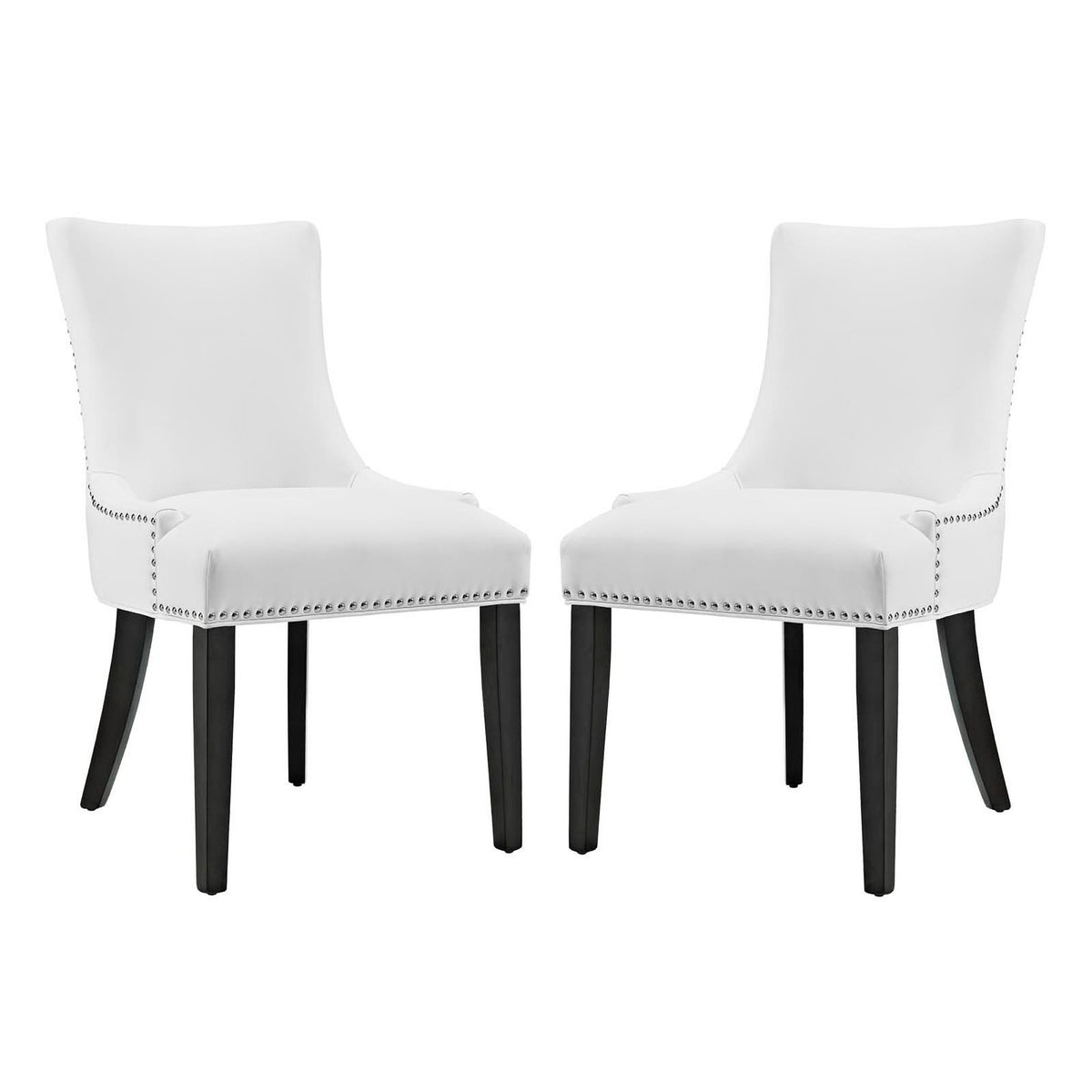 Marquis Faux Leather Dining Chair Set of 2 - White