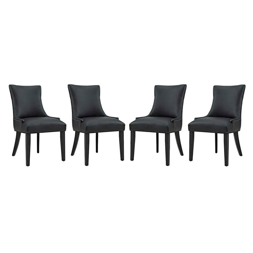 Marquis Faux Leather Dining Chair Set of 4 - Black