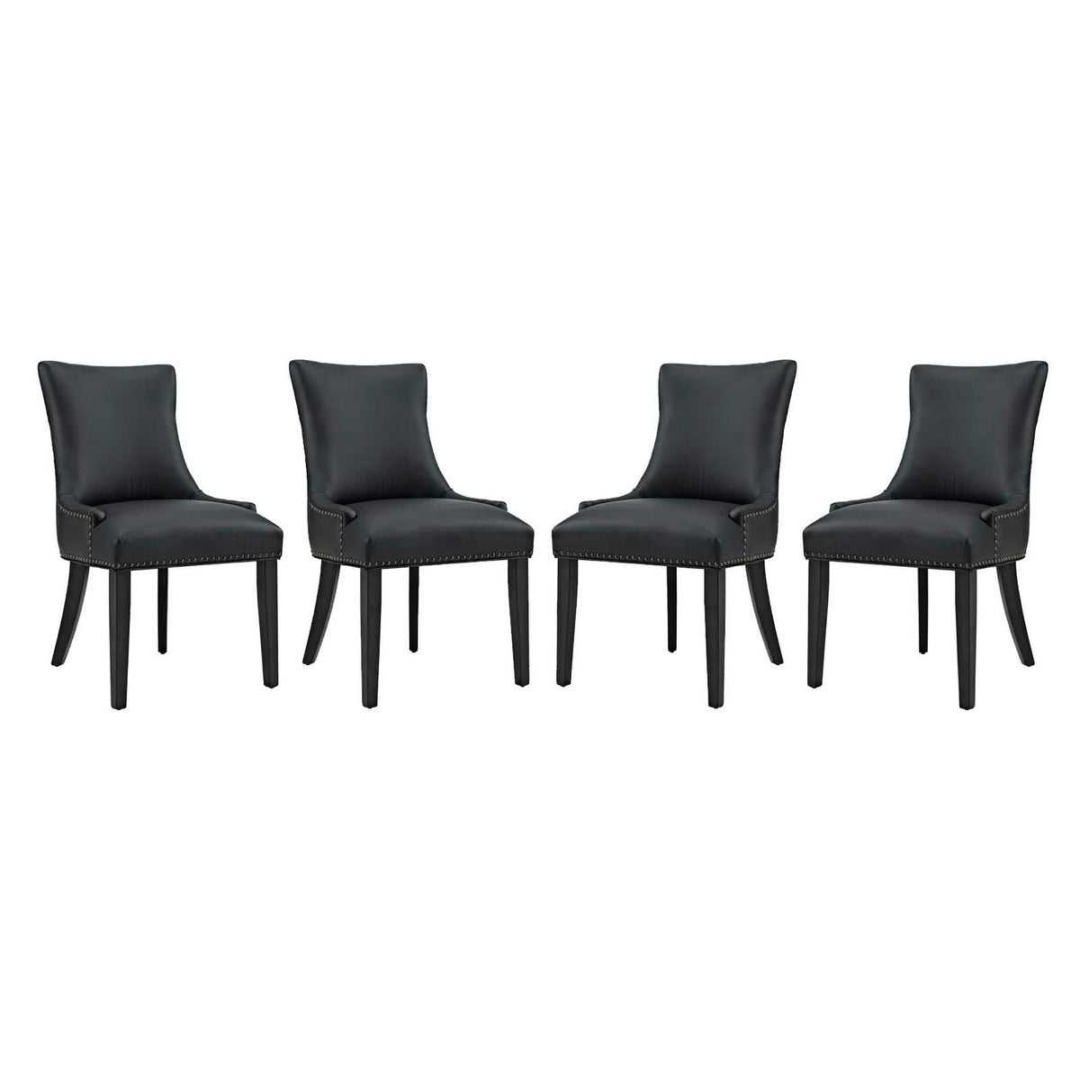 Marquis Faux Leather Dining Chair Set of 4 - Black