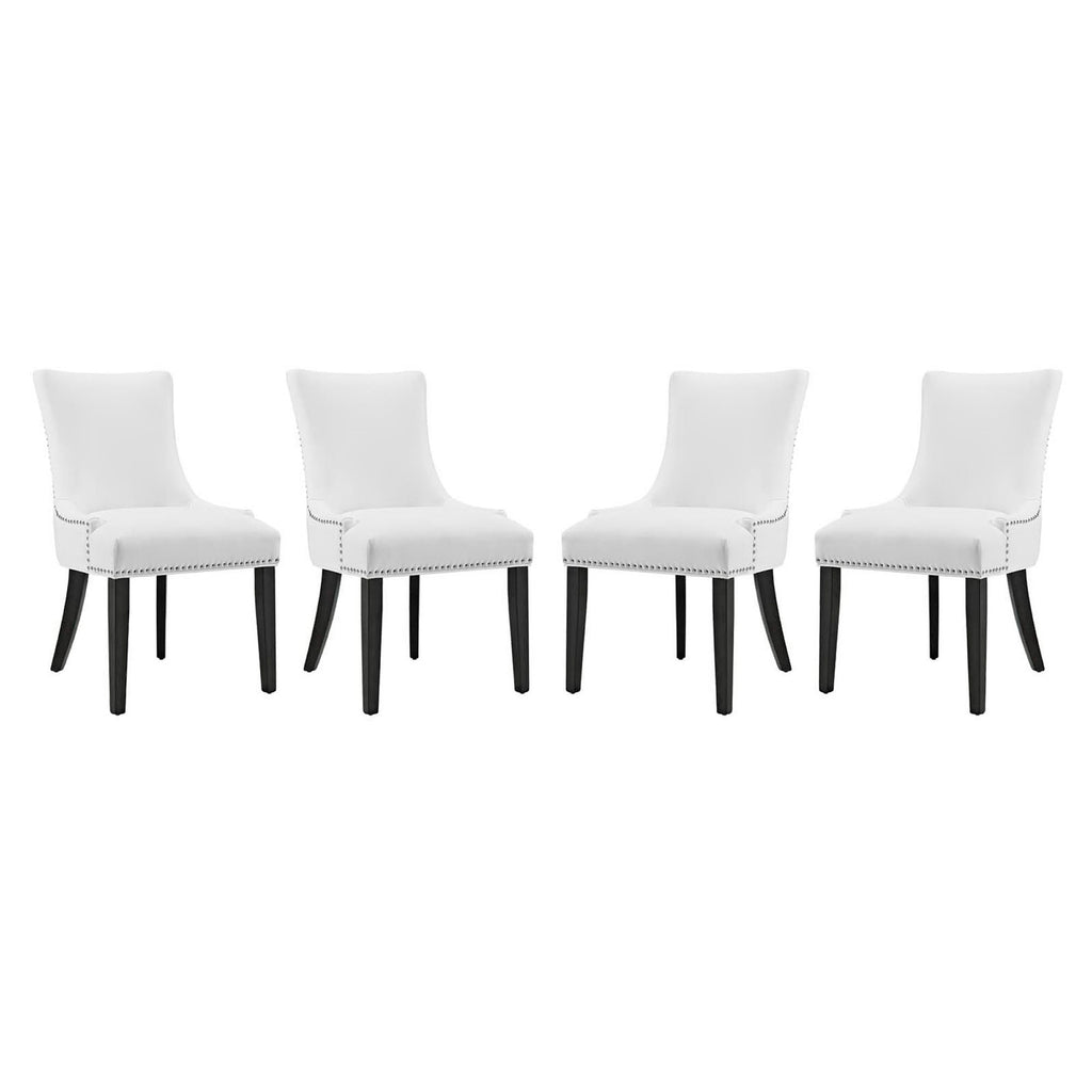 Marquis Faux Leather Dining Chair Set of 4 - White