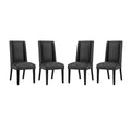 Baron Vinyl Dining Chair Set of 4 - Black