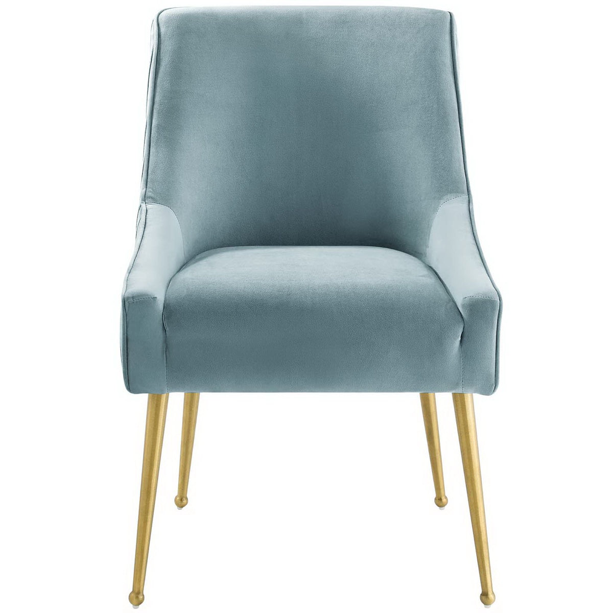 Discern Pleated Back Upholstered Performance Velvet Dining Chair - Light Blue