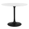Lippa 36" Round Wood Dining Table - Black White