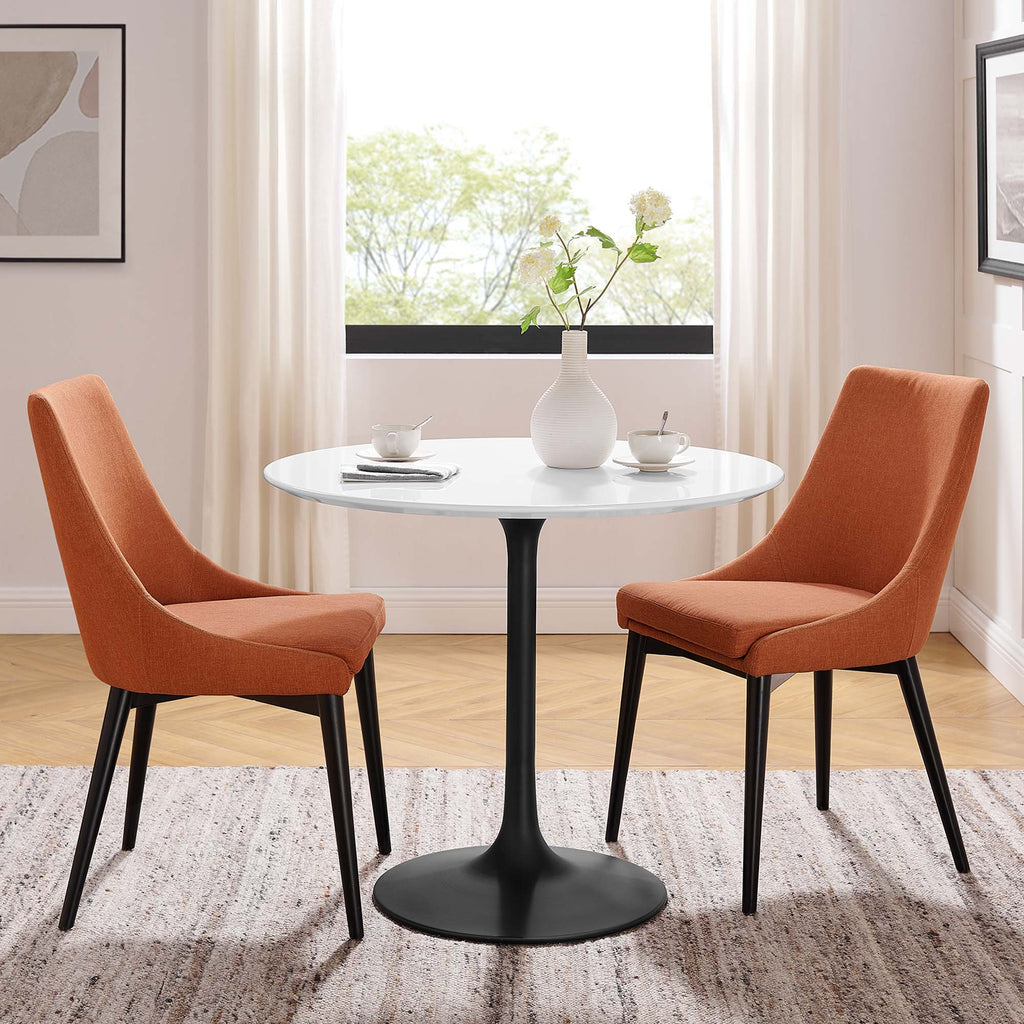Lippa 36" Round Wood Dining Table - Black White