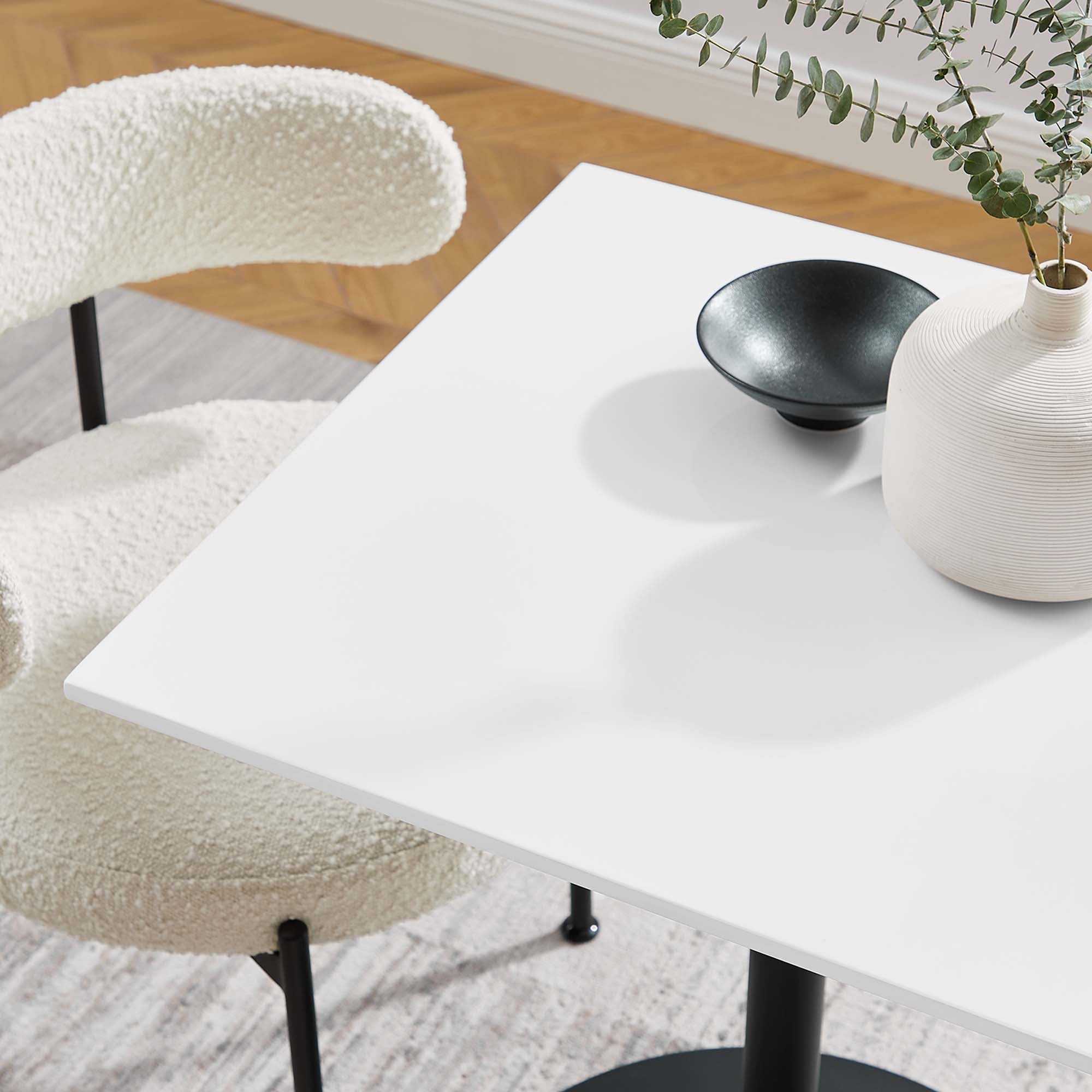 Lippa 24" Square Wood Dining Table - Black White