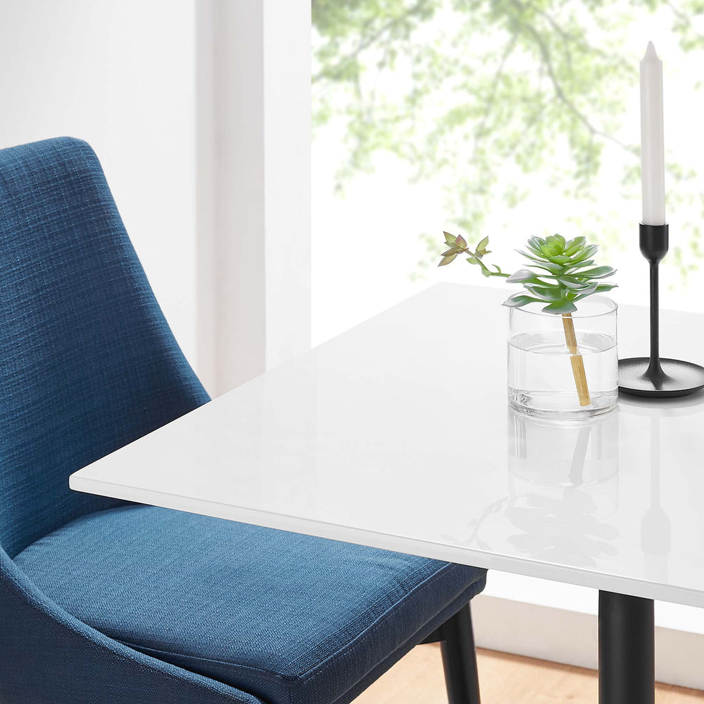 Lippa 28" Square Wood Dining Table - Black White