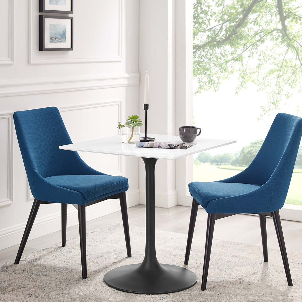 Lippa 28" Square Wood Dining Table - Black White