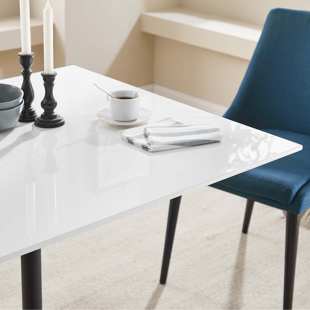Lippa 36" Square Wood Dining Table - Black White
