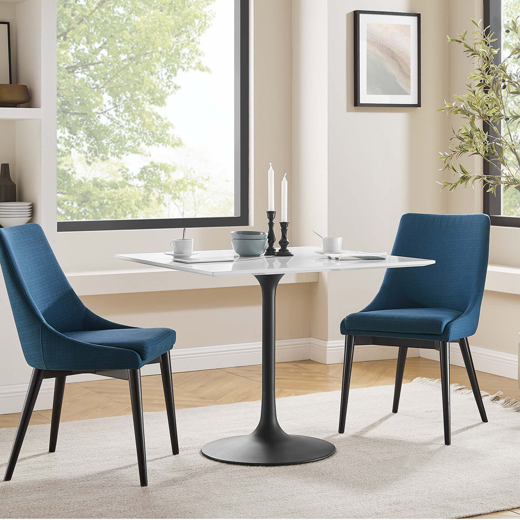 Lippa 36" Square Wood Dining Table - Black White