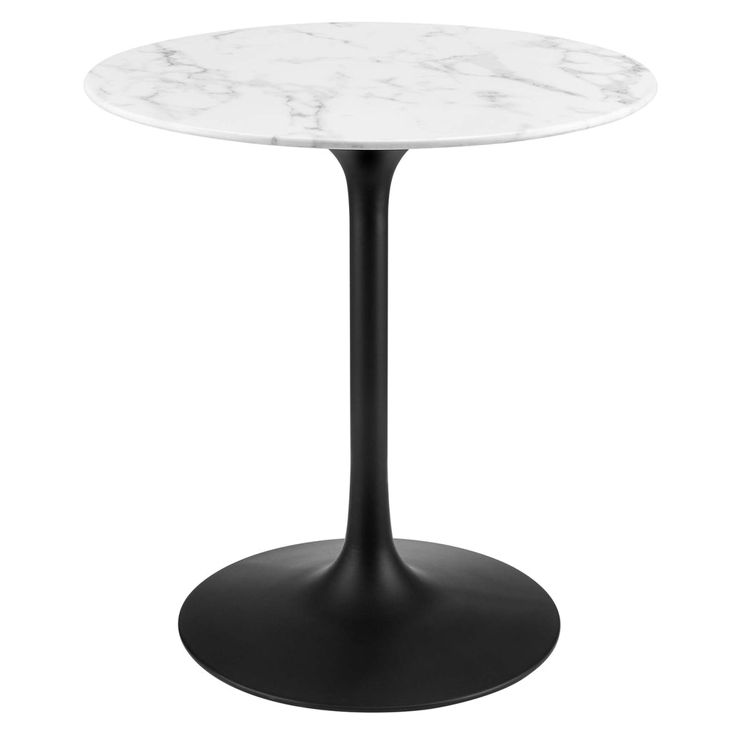 Lippa 28" Round Faux Marble Dining Table - Black White