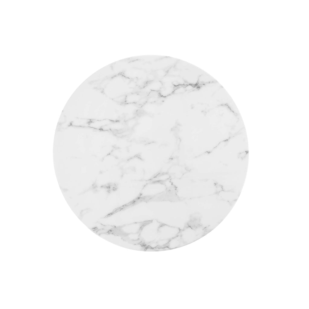 Lippa 28" Round Faux Marble Dining Table - Black White