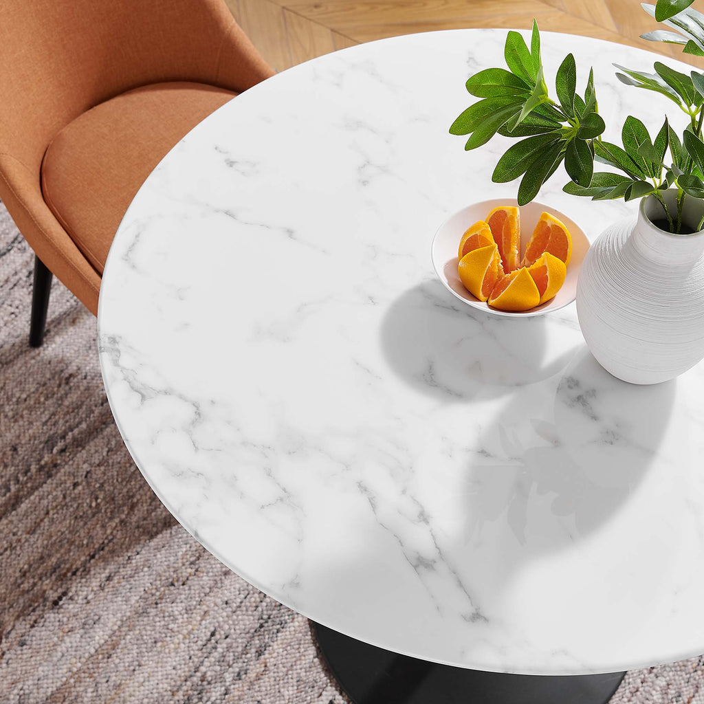 Lippa 36" Round Faux Marble Dining Table - Black White