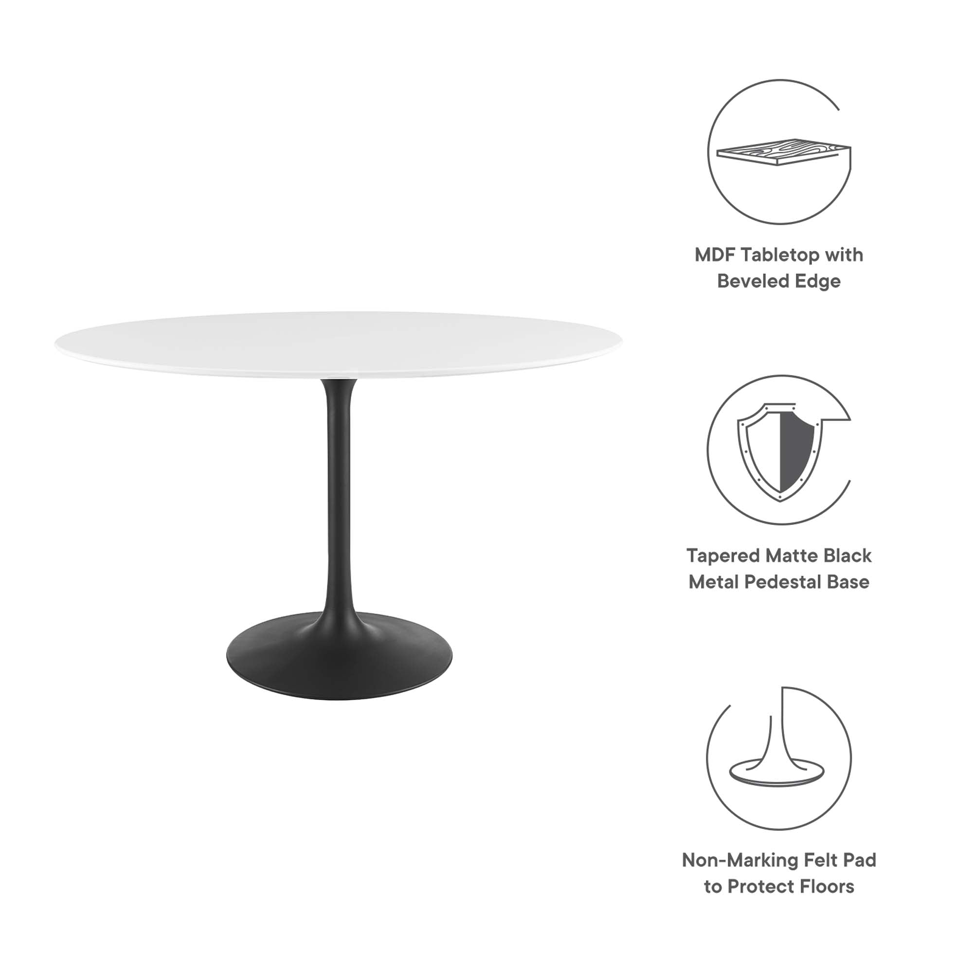 Lippa 48" Oval Wood Dining Table - Black White